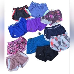 Under Armour Girls' Athletic Shorts Pack - Blue, Purple, Black, Pink, Gray